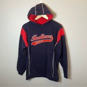 Cleveland Indians Hoodie Men’s M Blue Red Pullover Sweatshirt MLB Baseball